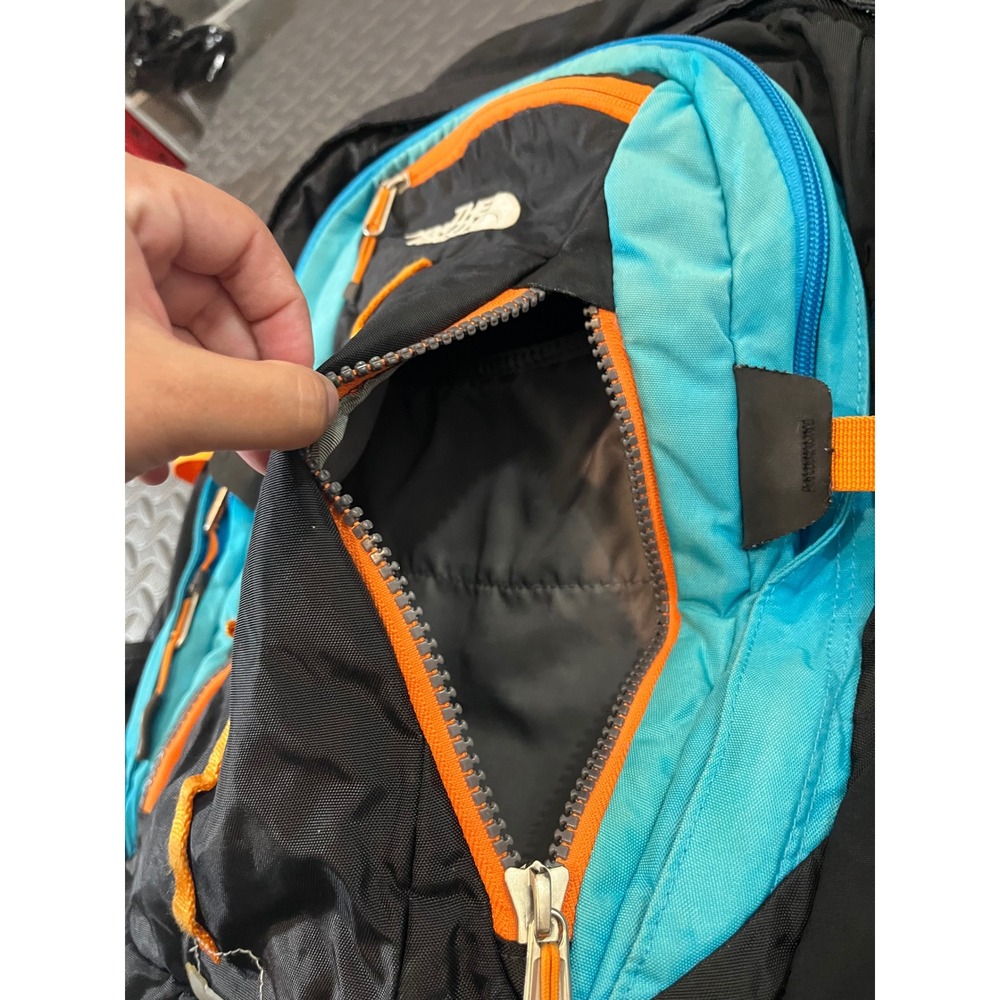 The North Face Surge II Transit Backpack Unisex OS Black Blue Orange Hiking Bag - Picture 3 of 16